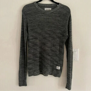 Jack & Jones Long Sleeve Black Grey Crewneck Pullover Sweater Mens Medium
